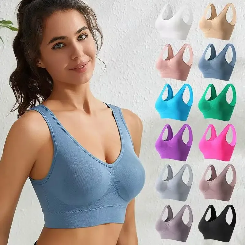 Sports Bra Women's Large Size No Wire Sexy Gathered Beautiful Back Yoga Vest Fitness Running Yoga Underwear