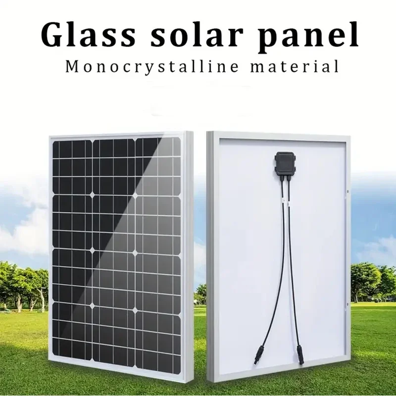 Glass solar panel kit 18V efficient portable power bank for household/camping outdoor efficient charging solar power generation