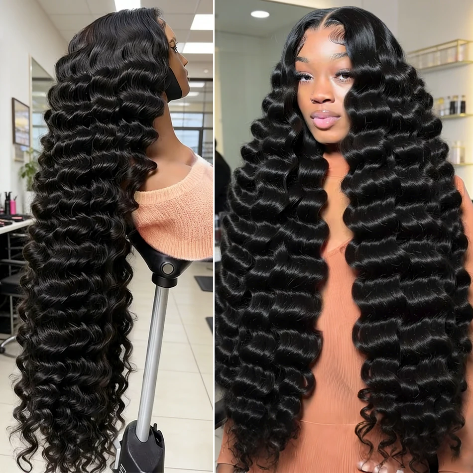 FRIZIRA 250% 30 40 Inch Loose Deep Wave 13x6 HD Lace Front Human Hair Wigs Pre Plucked Wigs13x4 Handmade Curly Lace Frontal Wigs