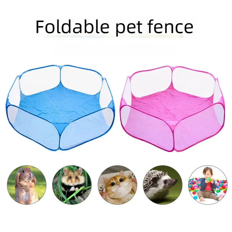 Portable Small Pet Cage Transparent Cat and Dog Cage Tent Pet Playpen Open Folding Yard Fence For Dog Hamster Rabbit Guinea Pig