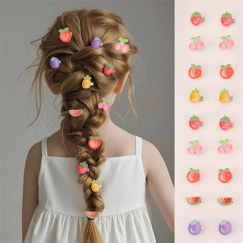 12pcs/set Cute Strawberry Hair Accessories Set – A Sweet Summer Treat for Little Girls, Perfect for Gifting.
