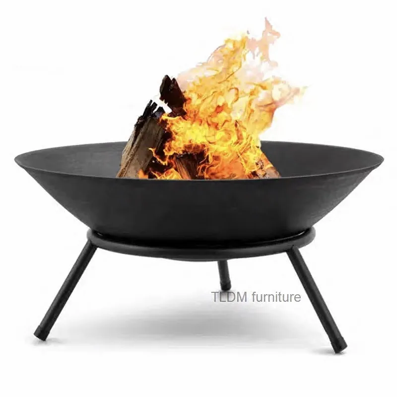 European Wrought Iron Grill Stand Home Garden Courtyard Fire Pits Bonfire Party Brazier Fire Wood Heater Outdoor Camping Furnace