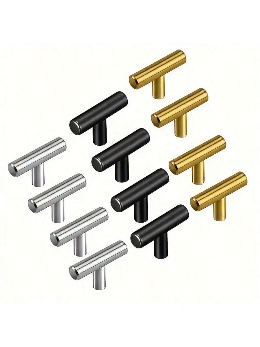 20 Pack Cabinet Knobs Matte Stainless Steel Kitchen Drawer Pulls Single Hole T-Shaped Handles 2 Inch Overall Length