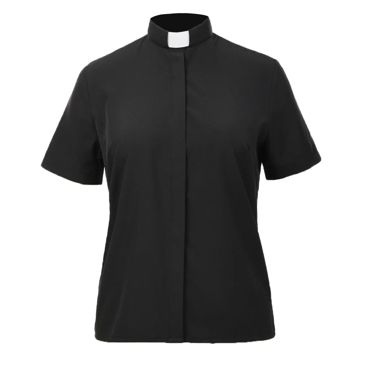 Priest Shirt Uniform for Women Clergy Tab Collar Catholic Church Pastor Blouse Costume