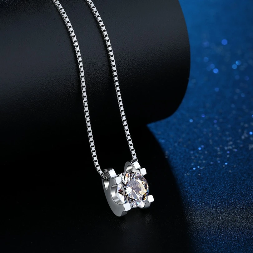 925 Sterling Silver Necklace Pendant Shining Zircon Simplicity for Women Wedding Engagement Jewelry Fashion Gift Party Wholesale
