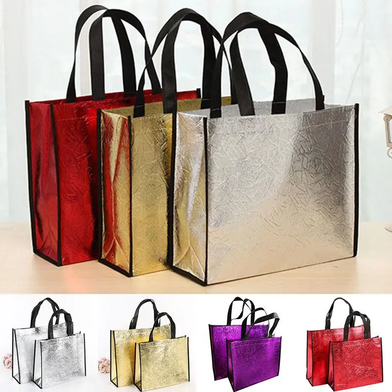 Women Reusable Shopping Bag Large Capacity Canvas Travel Storage Bags Laser Glitter Female Handbag Grocery Canvas Tote Eco Bag
