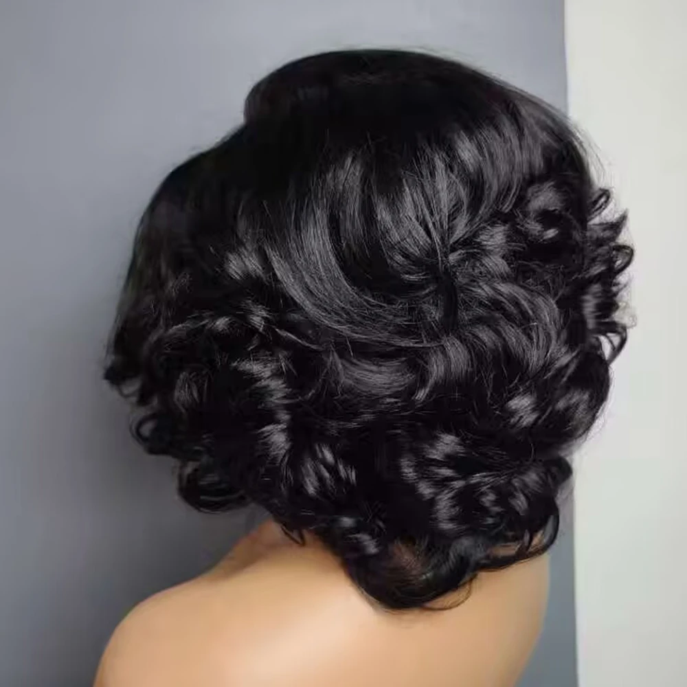 High Density 4×4 Glueless Lace Wig Human Hair Bouncy Curly Wigs 350% Density HD Lace Frontal Wigs Preplucked Hair For Women