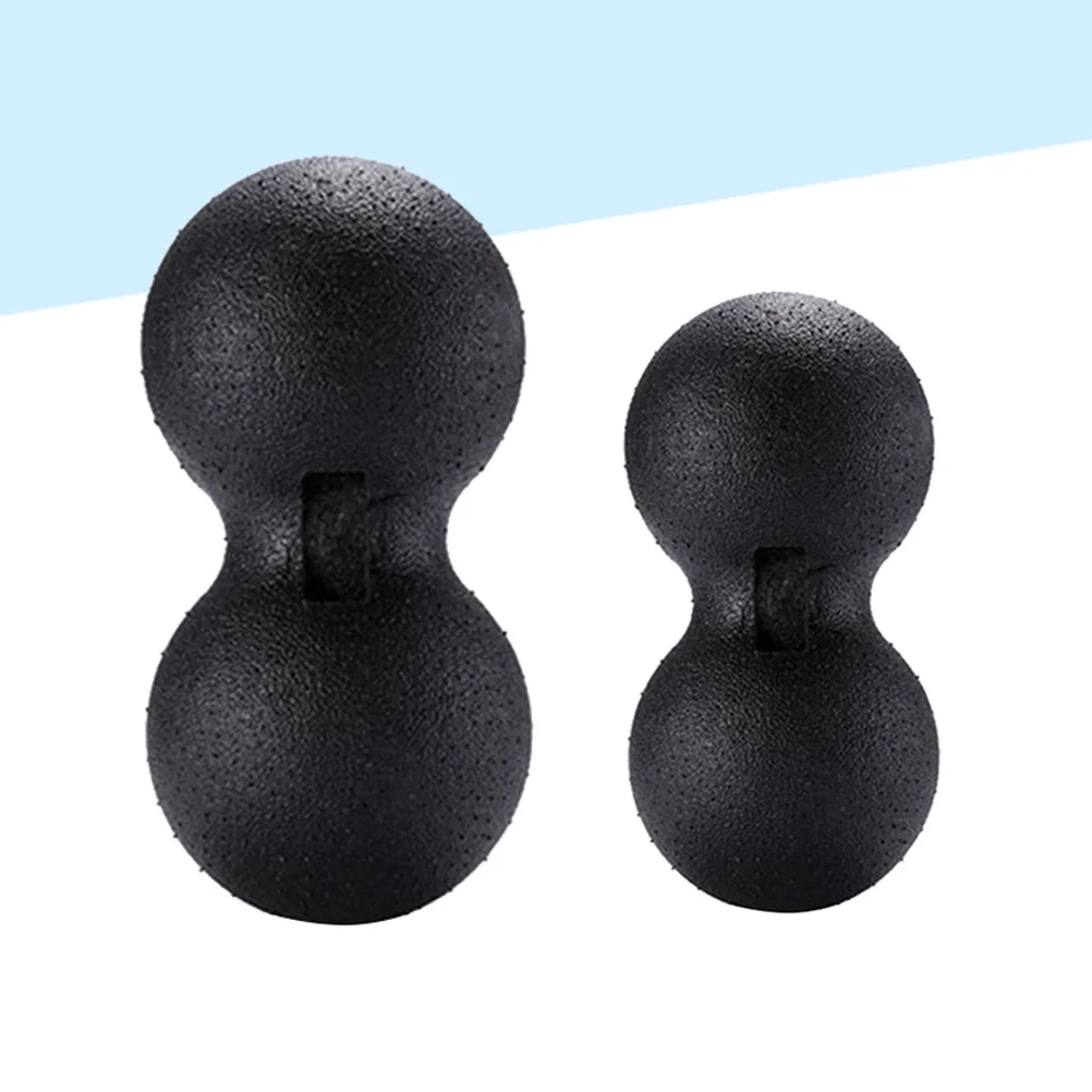 2pcs Peanut Massage Ball Eco-Friendly Muscle Roller Spine Hip Bone Tension Relief Tool For Yoga Rehab Black