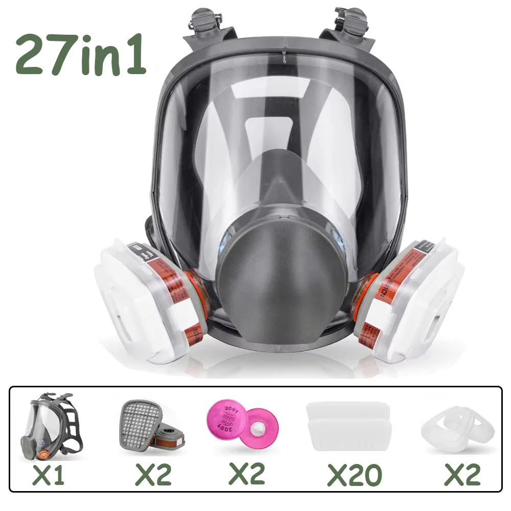6800 Anti-Fog Gas Mask Full Face Industrial Painting Spraying Respirator Safety Work Filter Dust Proof Formaldehyde Protection