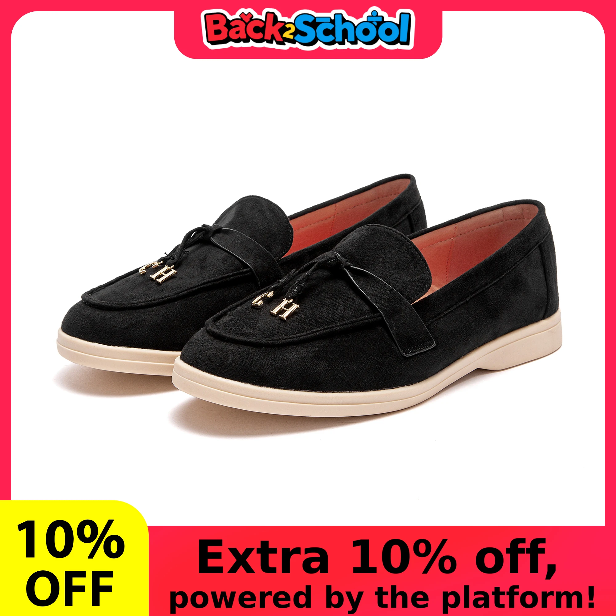 CHCH Women's Flat Shoes Autumn New Anti Velvet Single Shoes Classic Round Head Women's loafers