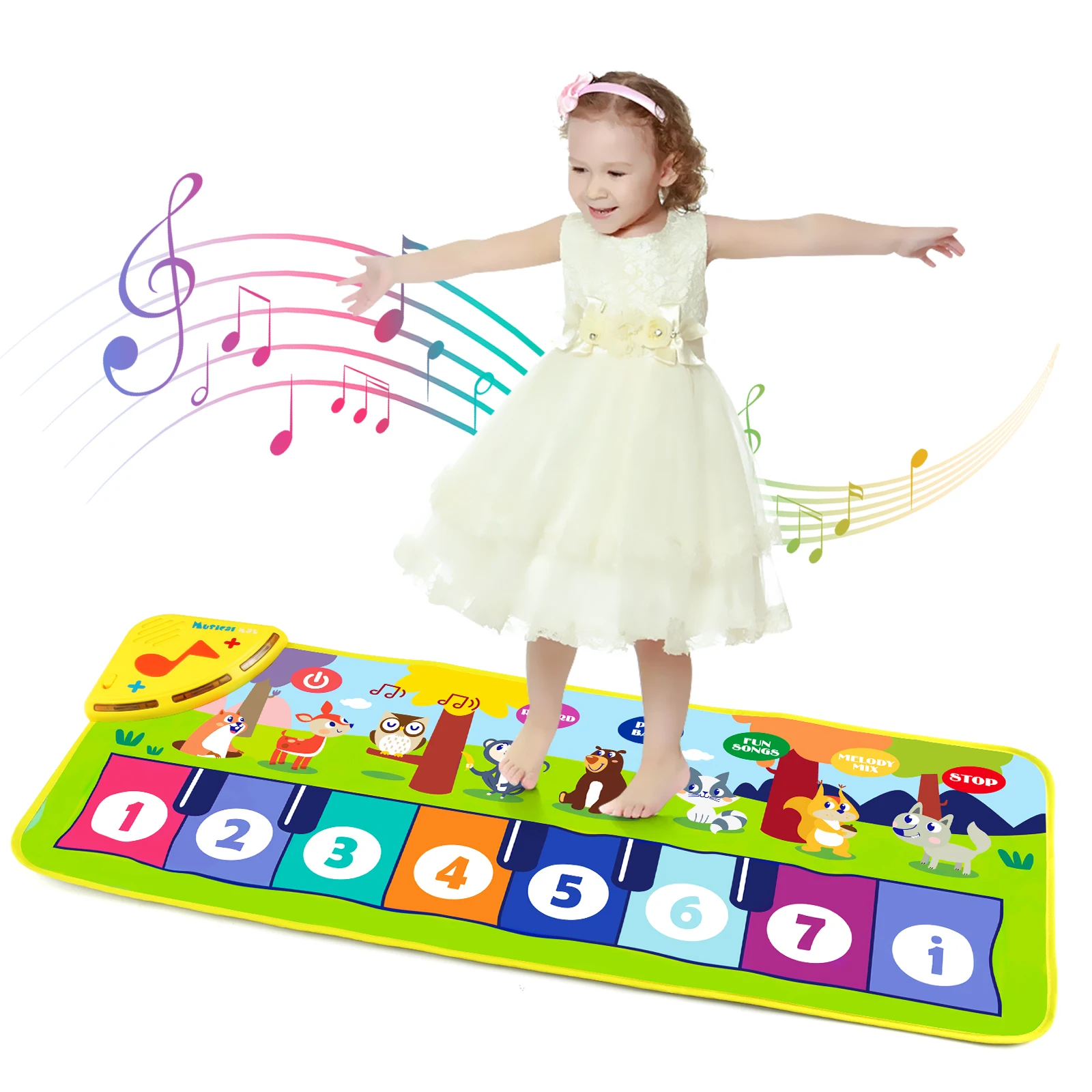 80x30cm Kids Music Piano Mat keyboard Dance Mat Toddler Floor Baby with 8 Animals Sounds Baby Mat Educational Toys for Kid Gifts