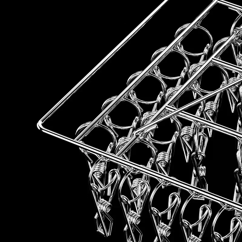 Steel Windproof Clothespin Laundry Hanger Clothesline Dryer Bra Towel Rack Clothes Airer Peg Hook Drying Sock