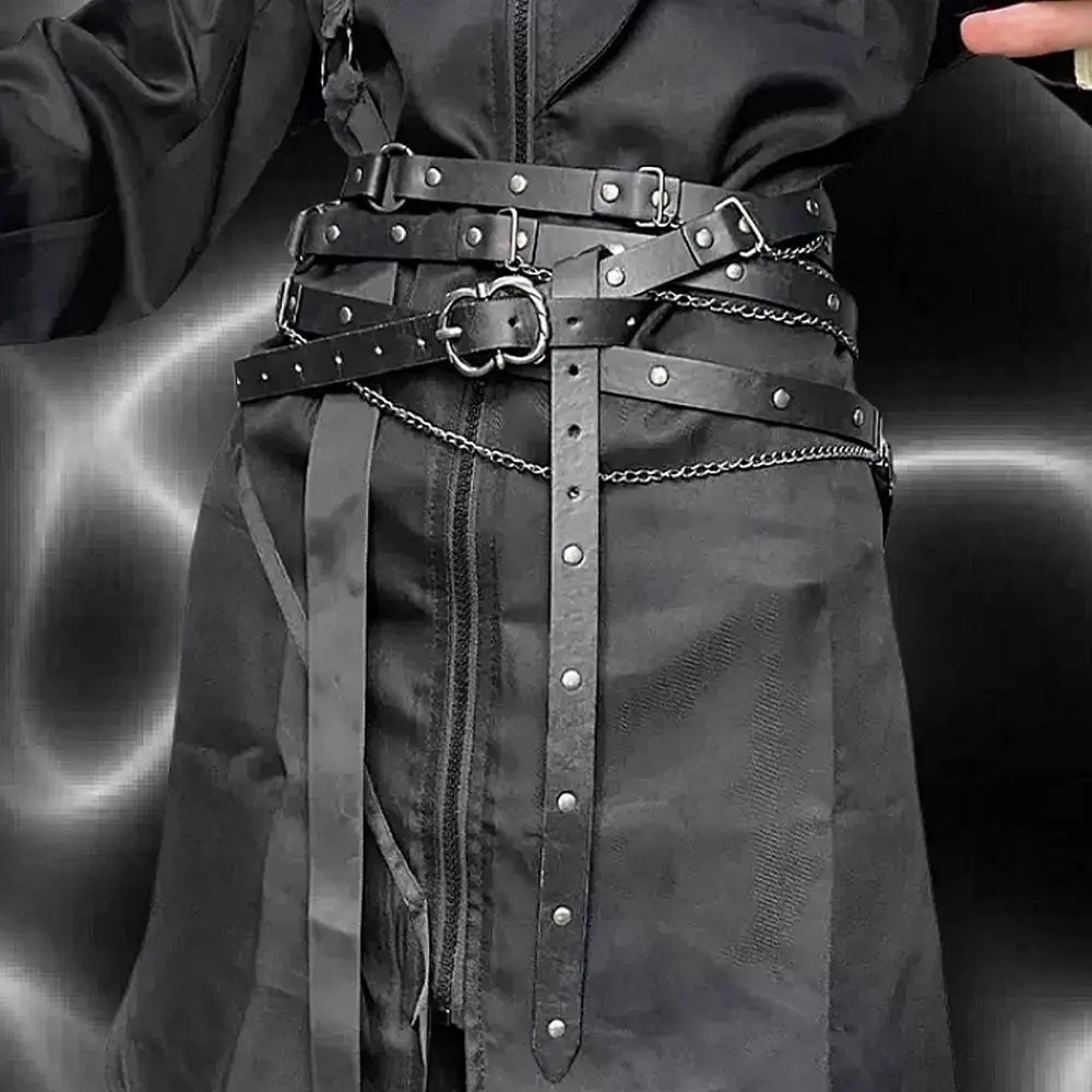 Fashion Adjustable Waist Belts Faux Leather Metal Pin Buckle Chain Belt DIY Dress Suit Jeans Thin Belt