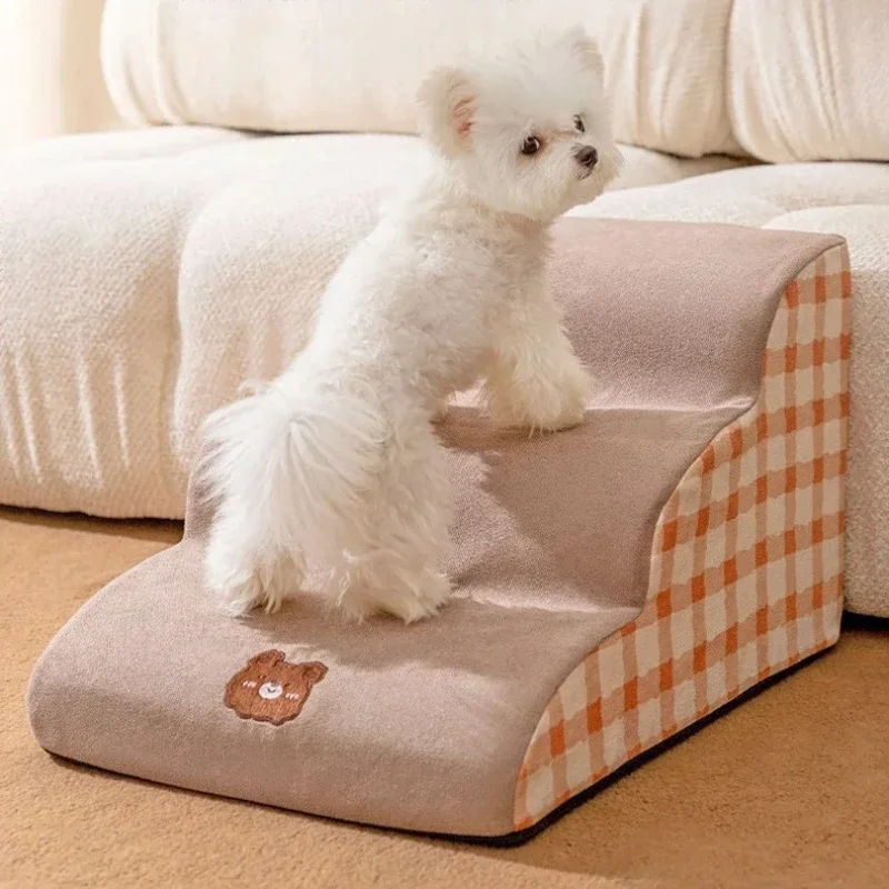 3 Layer Pet Ramp Foam Dog Secure Stairs Dog Gate Non-Slip Pet Steps for Older Dogs pet with Joint Pain Sofa Bed Ladder