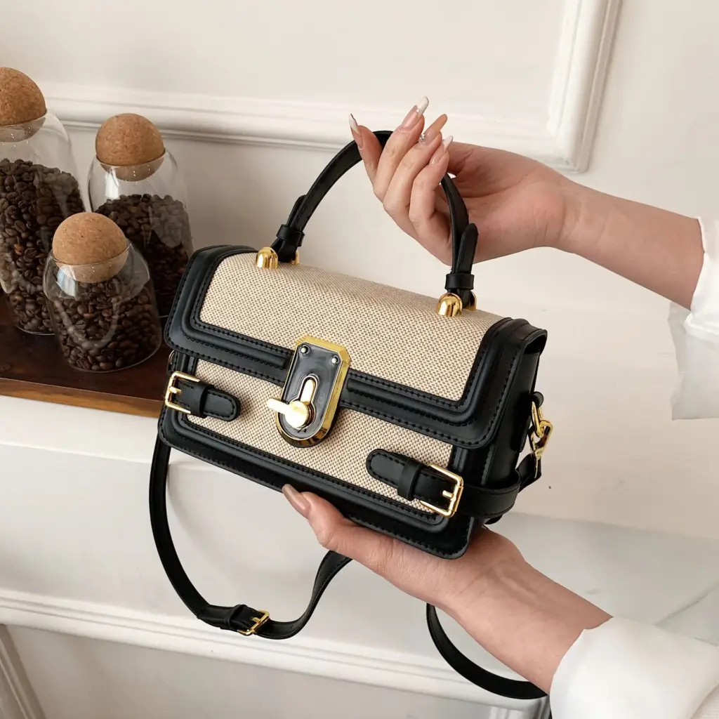 Trendy Two-Tone Crossbody & Handbag – Vintage-Inspired Women’s Shoulder Bag for Fashion Lovers