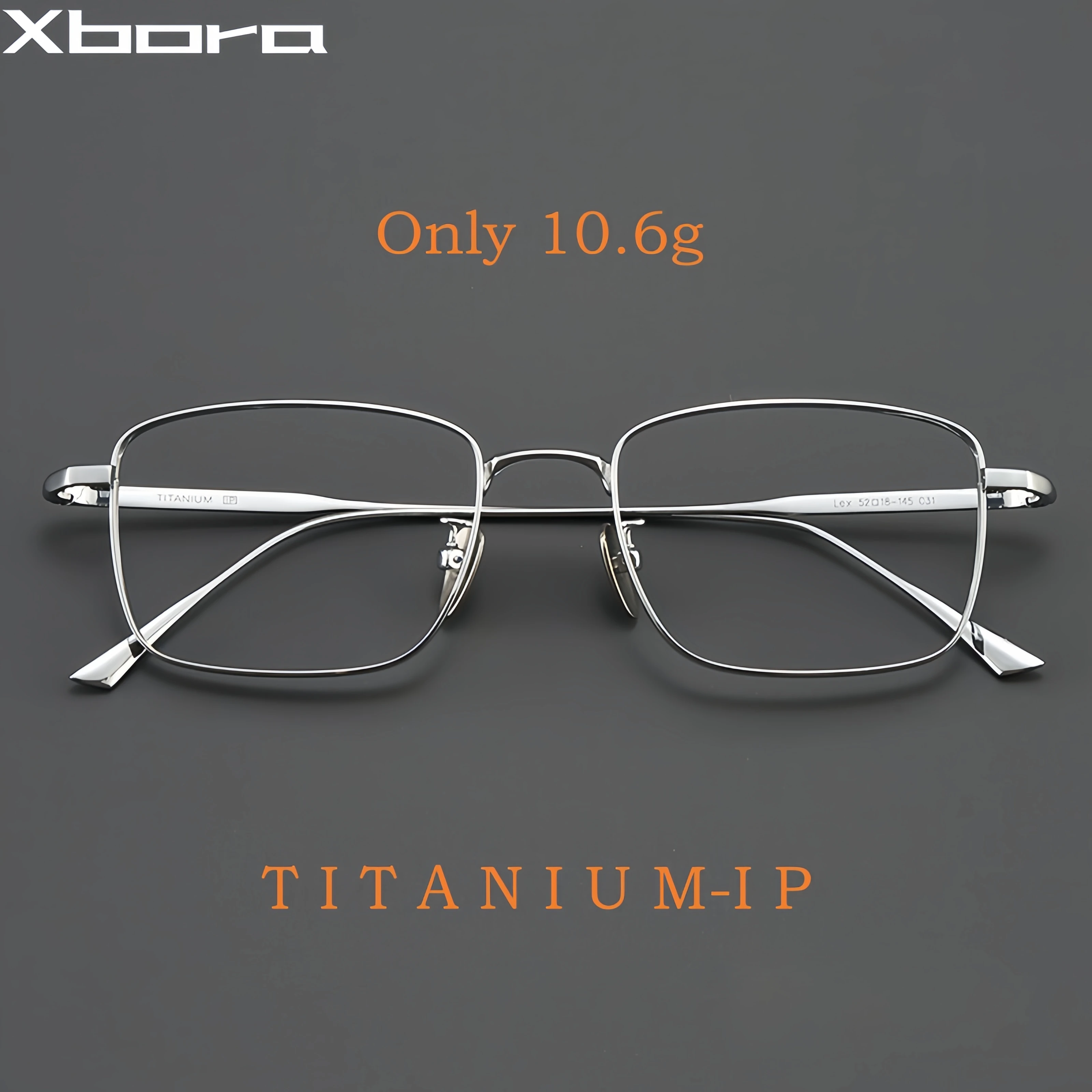 Xbora Men's Ultra-Light Pure Titanium Glasses Frame Business Square Flexible Optical Women's Prescription Eyelasses 1908