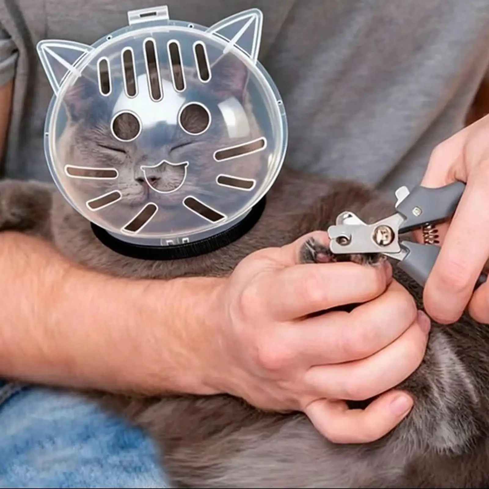 Cat Bubble Muzzle Breathable Cat Hood adjustable pet space head cover for Bathing Shedding Nail Trimming Shower