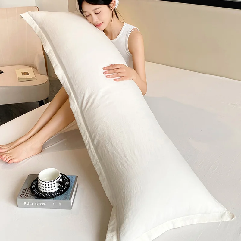 Solid Color Double Couple Body Pillowcase Long Pillow Case Sleeping Pillow Cover for Dakimakura Bed Sofa 48x120/48x150/48x180CM
