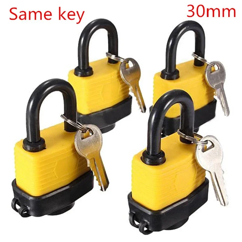 4pcs 30mm Waterproof same Lock Laminated Padlock Pad Same Key electricity box lock Gate Door
