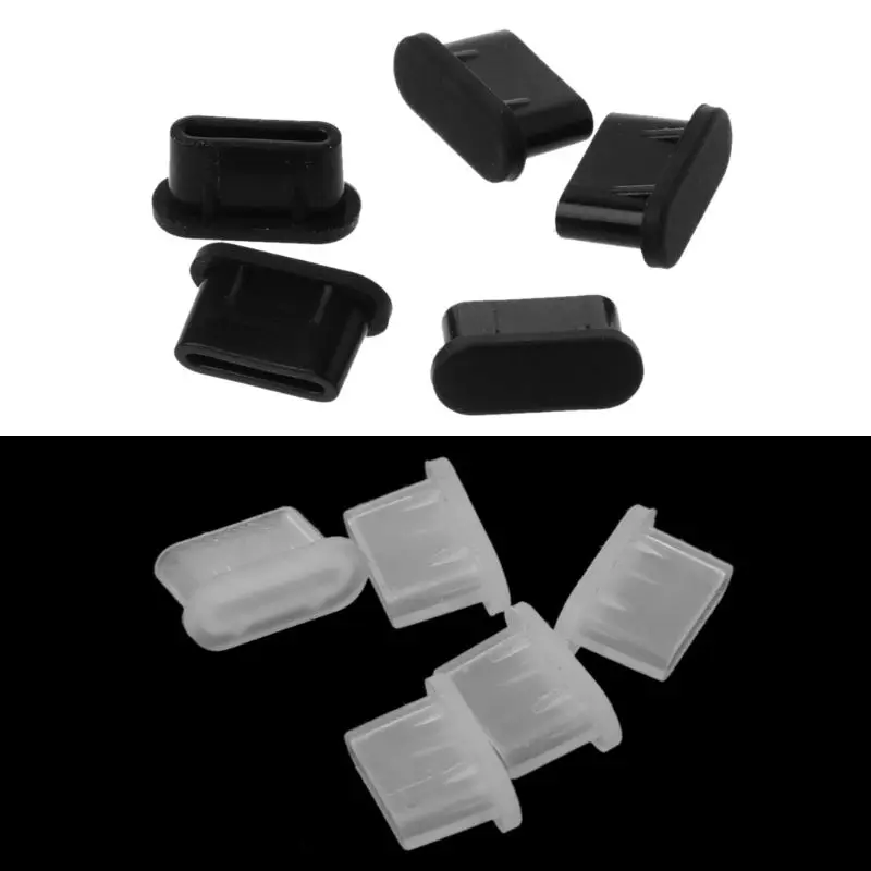 5PCS Type-C Silicone Dust Plugs Phone USB Charging Port Protector Cover Type C Anti-dust Cap for Samsung