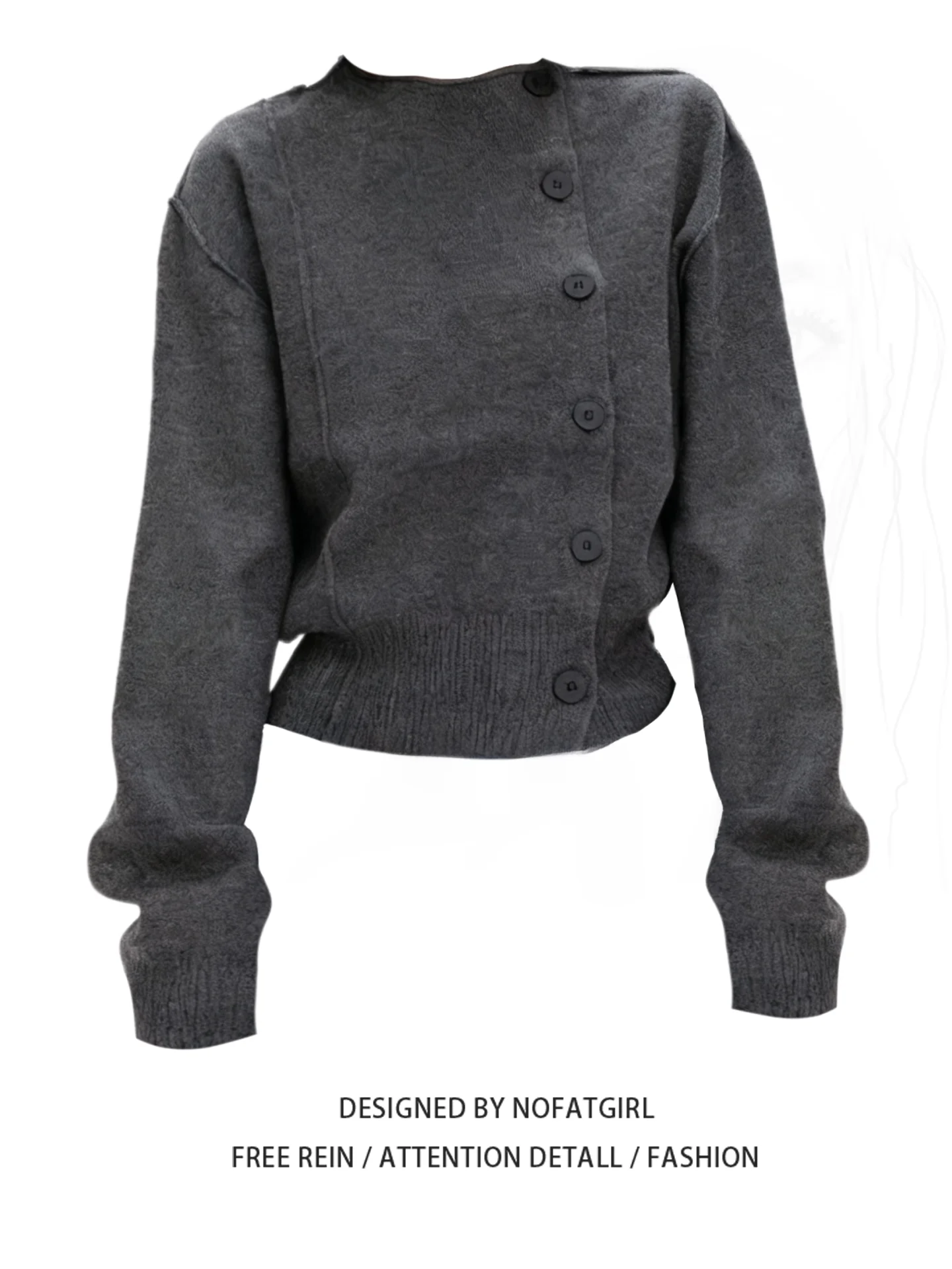 plus Size Warmthly Soft Knitted Sweater Cardigan Women's Autumn Winter Vintage Sle Side Buttoned Casual Feeling Fatter Sister