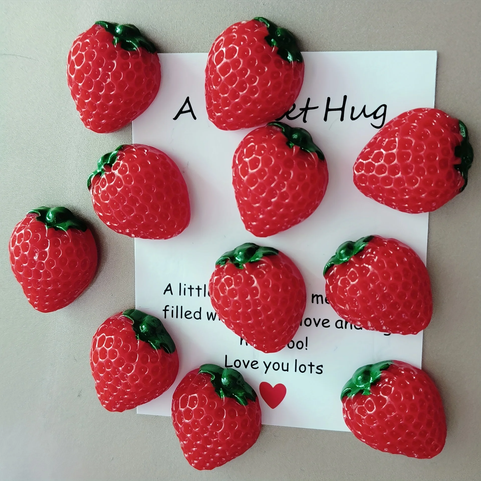 12pcs of Fridge Magnets, Cute Cartoon Strawberry Magnets for Creative Message Boards, Whiteboard Sticky Notes
