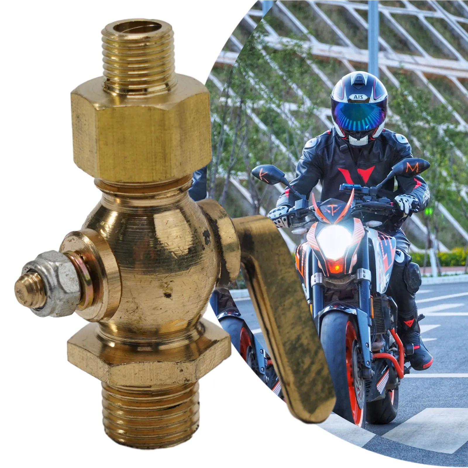 For Vintage Motorcycles Brass Petcock Car Fuel Valve Fuel Tap Valve Air Intake G1 4 6.5 * Height 4.5cm Dowel Mouth