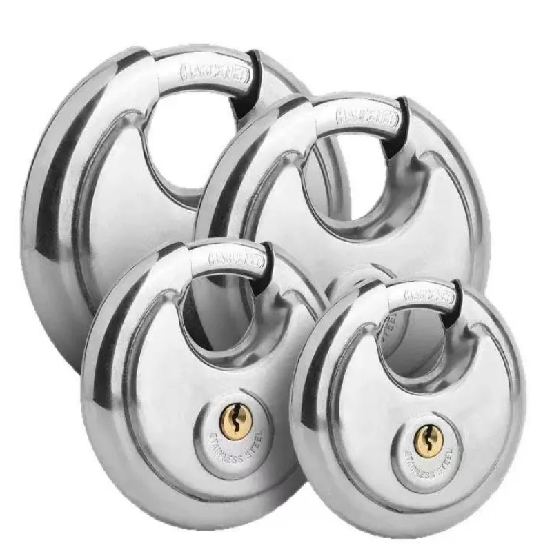 1PCS 60MM round Heavy Duty Stainless Steel Key Lock Security Padlock for Outdoor Gym Safety Anti-Theft Door Lock