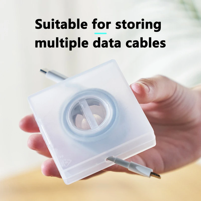Portable Transparent Cable Organizer Cord Management Usb Cable Winder Retractable Phone Holder Charger Wire Storage Protector