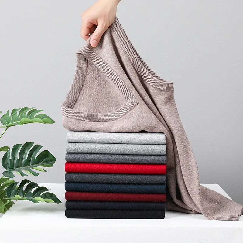 2025 Men's Casual Sweater Vest Warm Comfortable Autumn Winter Fashion Outerwear