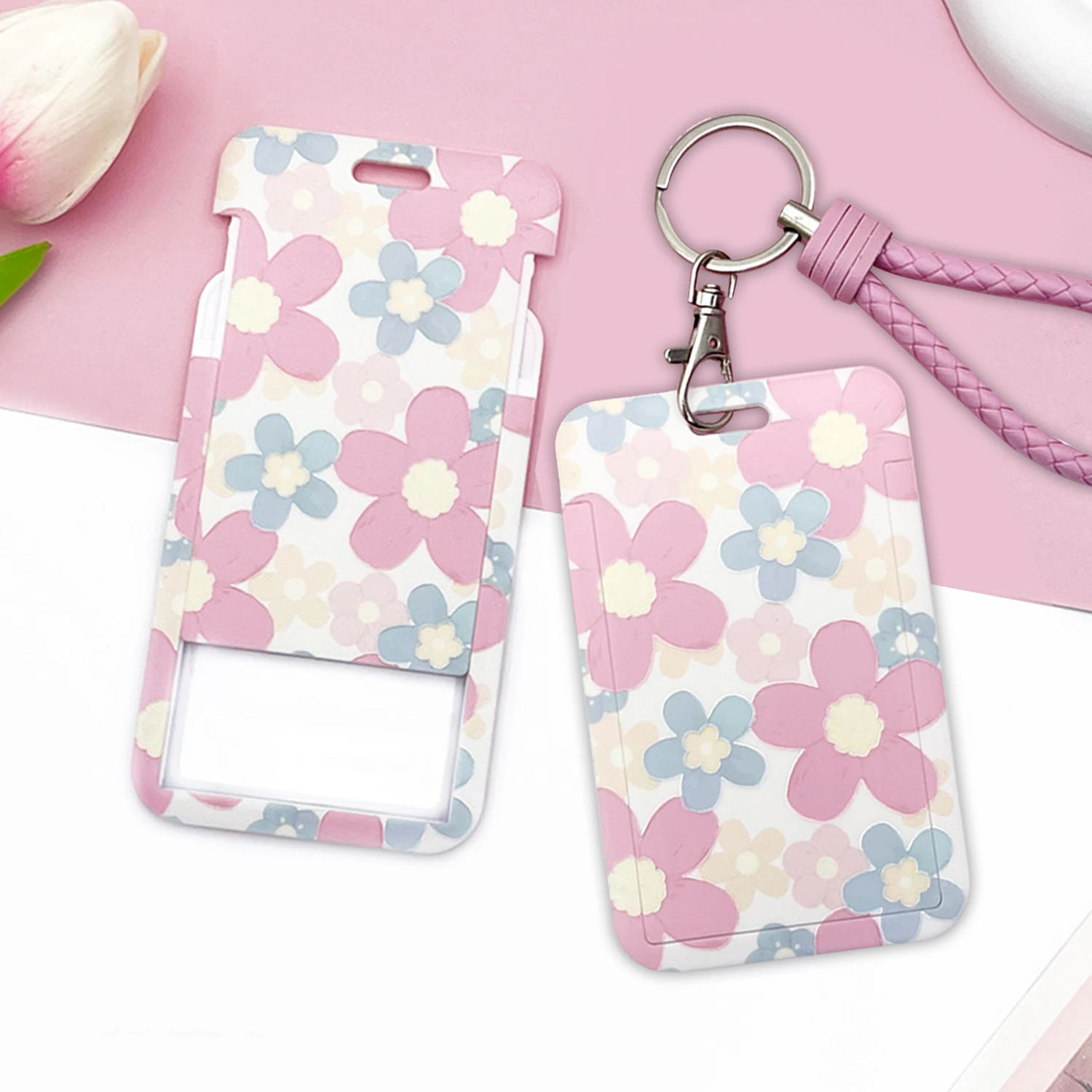 Cartoon Plastic Card Cover for Women Kids Bus Credit ID Name Business Working Bank Card Badge Holder Protective Cover