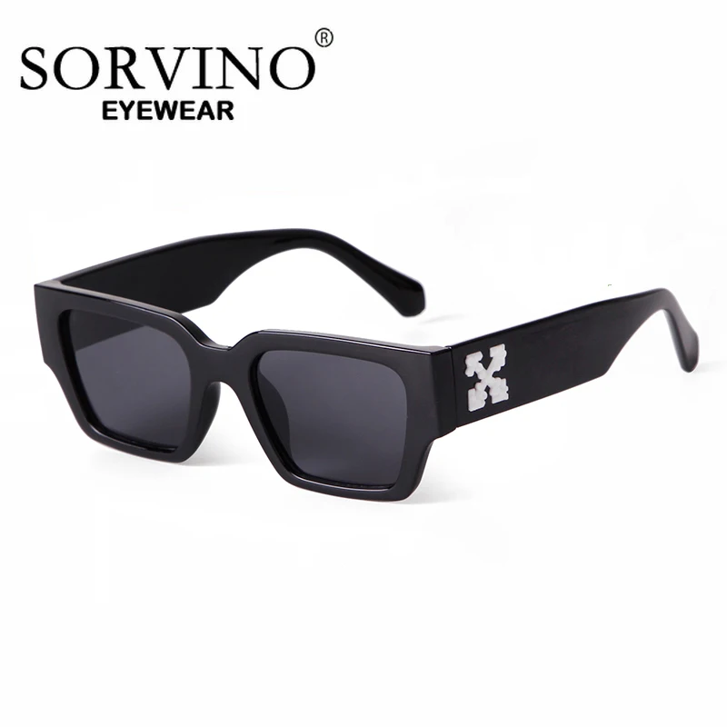 SORVINO Fashion Women Men Brand Designer Square Sunglasses With Logo Candy Color Black Sun Glasses Female Male