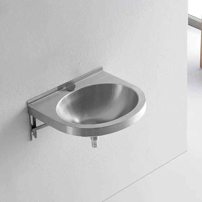 304 Stainless Steel Wash Basin Stain-Resistant Wall-Mounted Sink Large Opening Balcony Sink Rust-Free Bathroom Wash Basin