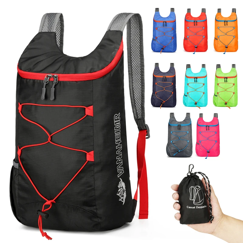 Small Foldable Lightweight Waterproof Portable Multifunctional Sports Backpack for Men Outdoor Camping Hiking Travel