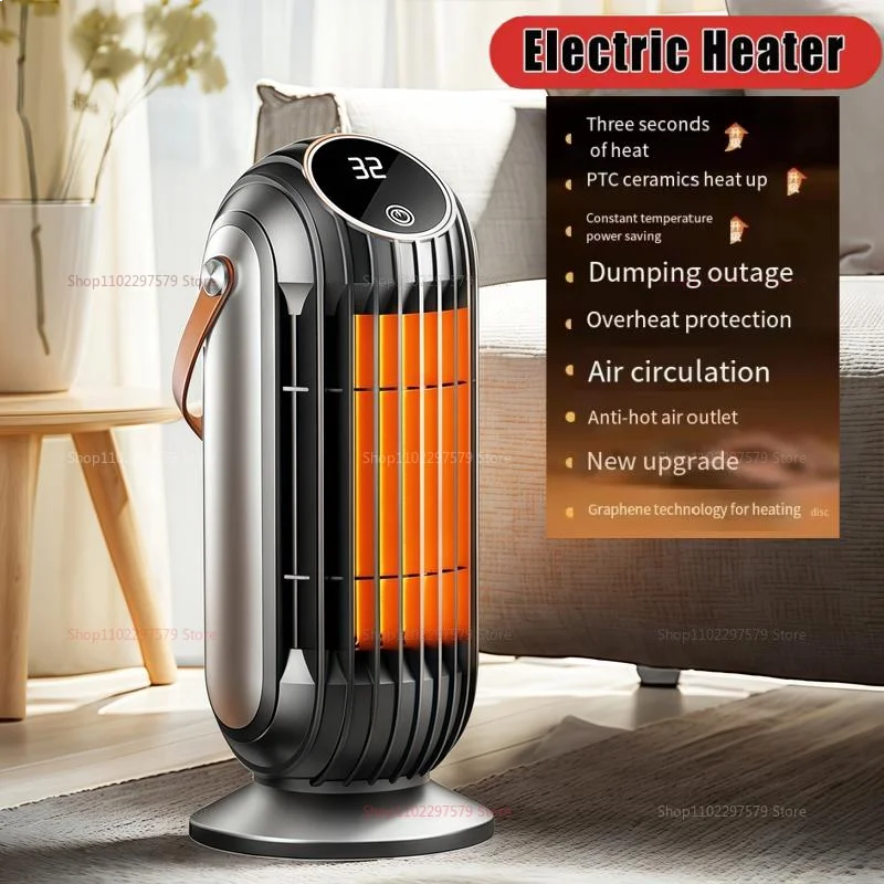 2000W Portable Space Heater PTC Ceramic Fast Heating Intelligent Desktop Heater 4 Heat Settings for Home Office Bedroom Use