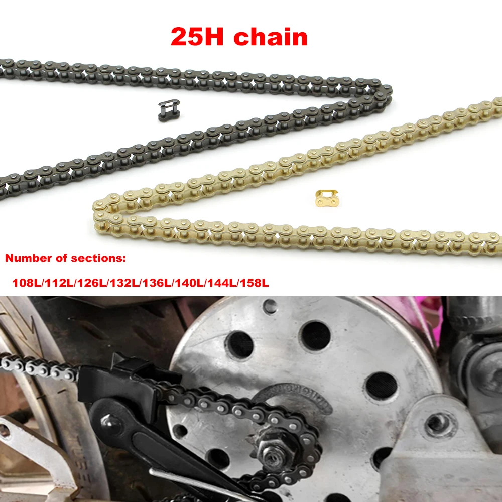 25H chain with Spare Master Link 47cc 49cc 2 Stroke Engine ATV Quad Go Kart Dirt Pocket Mini Motor Bike Motorcycle section