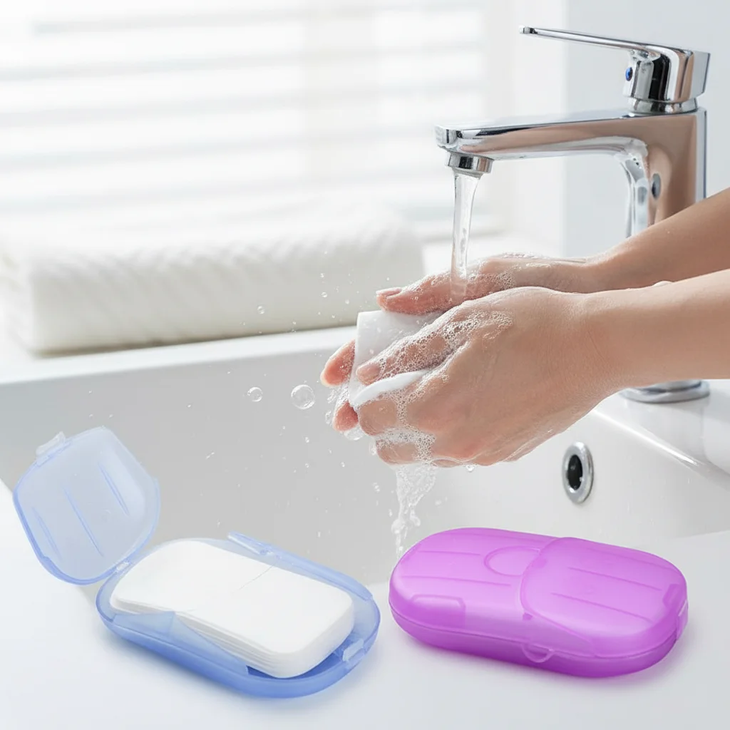 Bathroom Disposable Soap Paper Travel Convenient Washing Hand Clean Soap Paper Mini Bathroom Paper Slice Soap