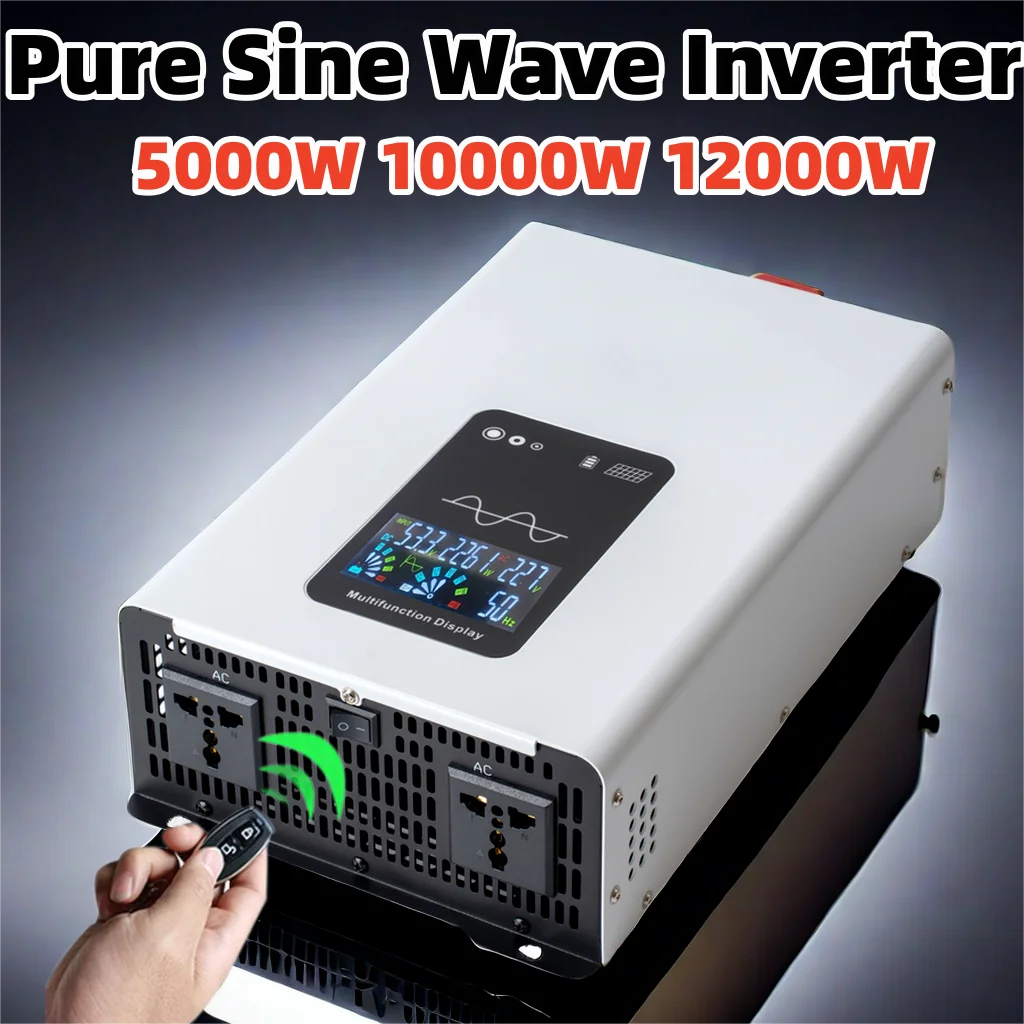 Pure Sine Wave Inverter DC 12V 24V 220V 5000W 10000W 12000W Inversor Portable Solar Car Inverter Voltage Converters Transformer