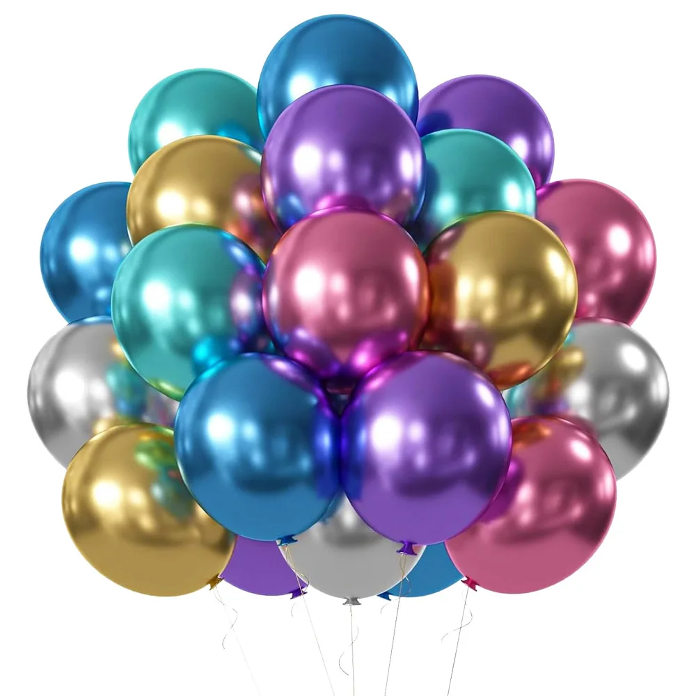 20/40pcs Metallic Balloon Gold Pink Blue Helium Ball Wedding Adult Birthday Party Decoration Chrome Latex Baby Shower Globos