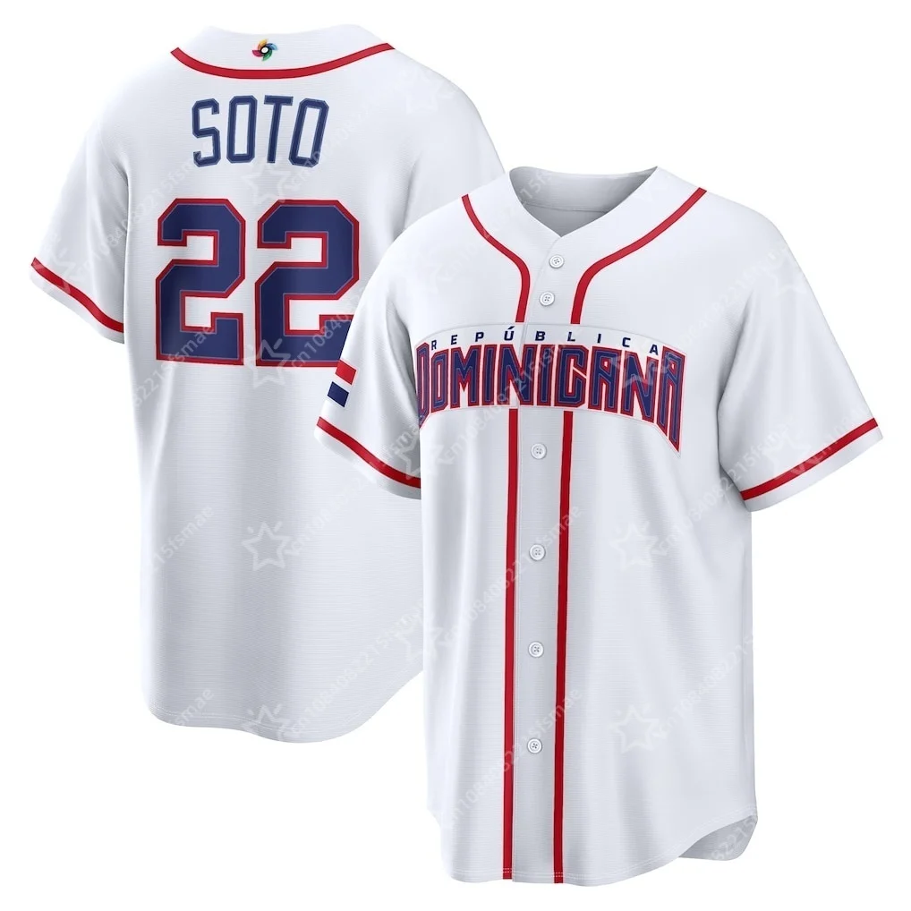 2026 3d Printing Dominican Republic Baseball Jersey 22 Soto Tatis Jr Guerrero Jr Mens WBC National Team Sports Shirt Uniform Top