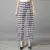 Small black and white plaid cropped straight flower pants