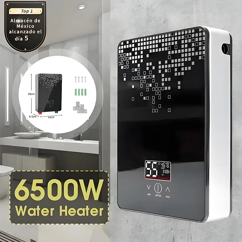 Electric Hot Water Heater Tankless Instant Boiler Bathroom 110V 220V Tankless Shower Thermostat Safe Intelligent Automatica