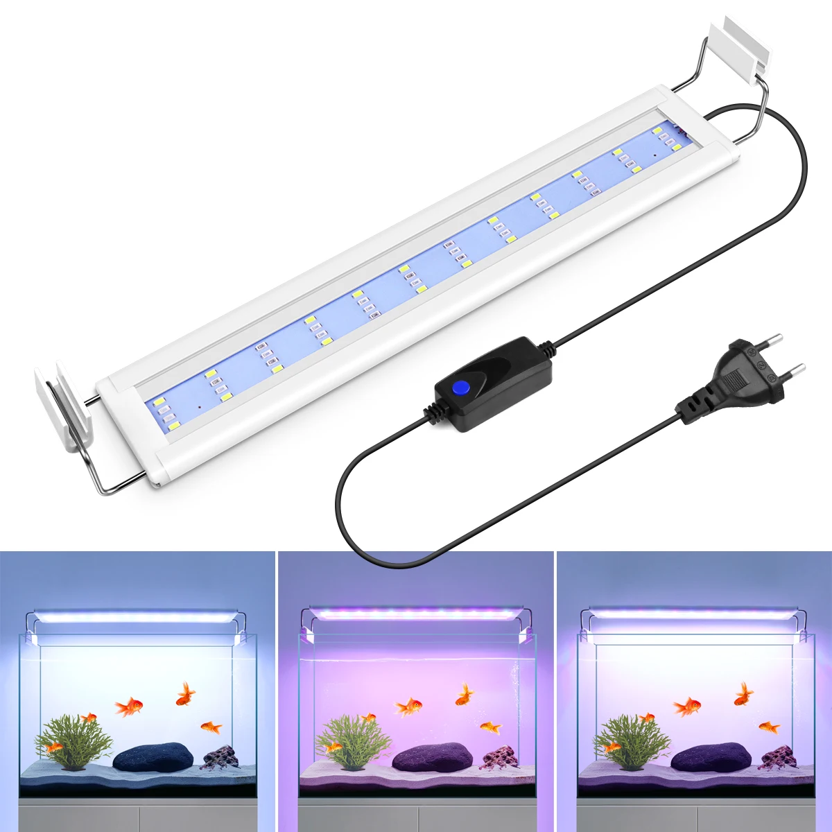 Extensible LED Fish Tank Light Color Changeable RGB Aquarium LED Light Aluminum Bar Full Spectrum Aquatic Plant Grow Lamp Decor