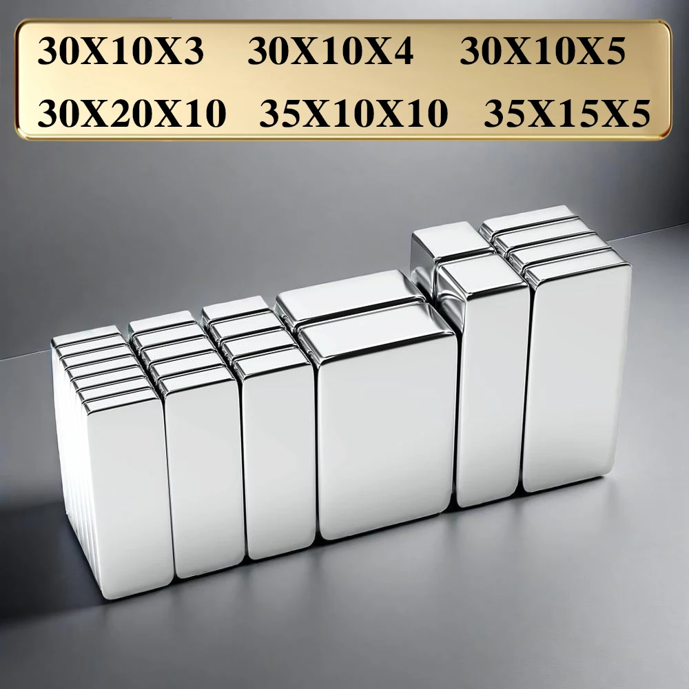 Powerful Neodymium Magnet N35 NdfeB Permanent Magnetic imanes Block Super Strong Fridge Magnets DIY ﻿30x10x3 30x10x5 30x20x10mm