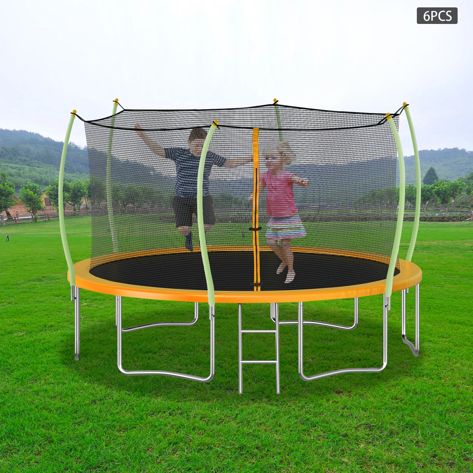 Green Trampoline Poles Replacement Accessoire Trampoline Steel Trampoline Poles With AntiCollision Covers Screws Accessories