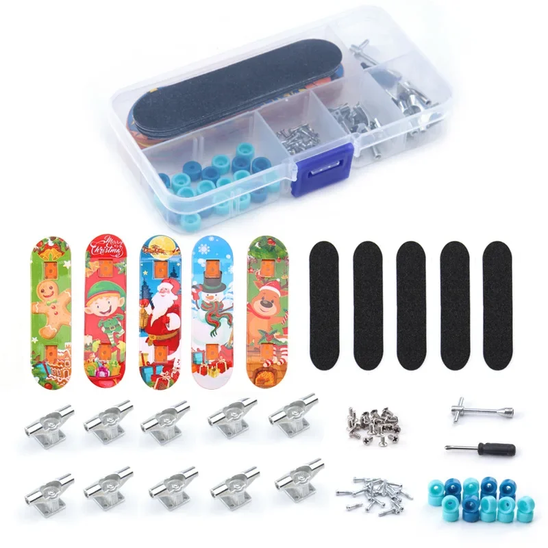 DIY Finger Skateboard Kits Finger Sports Table Game Professional Skate Board Toys Children Fingerboard Gift for Kids 4pcs/5pcs