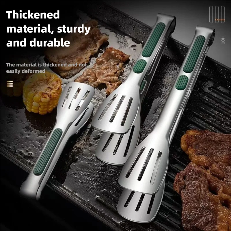 Non Slip Stainless Steel Food Tongs Meat Salad Bread Clip Barbecue Grill Buffet Clamp Cooking Tools Kitchen Accessories