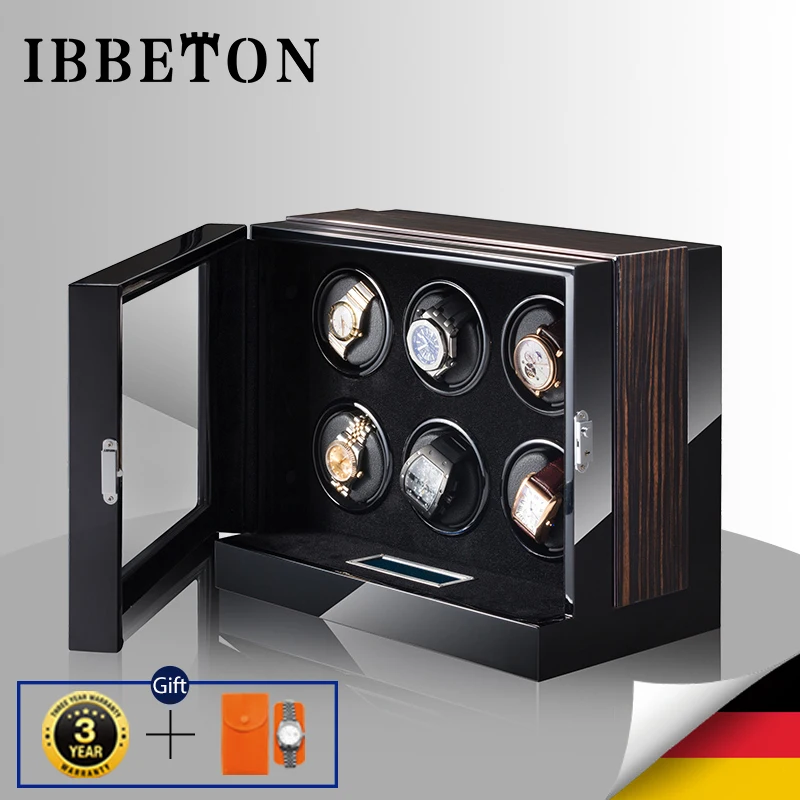 IBBETON Automatic watch winding wooden watch case Watch storage case Mabuchi motor from Japan LCD touch screen control high-end