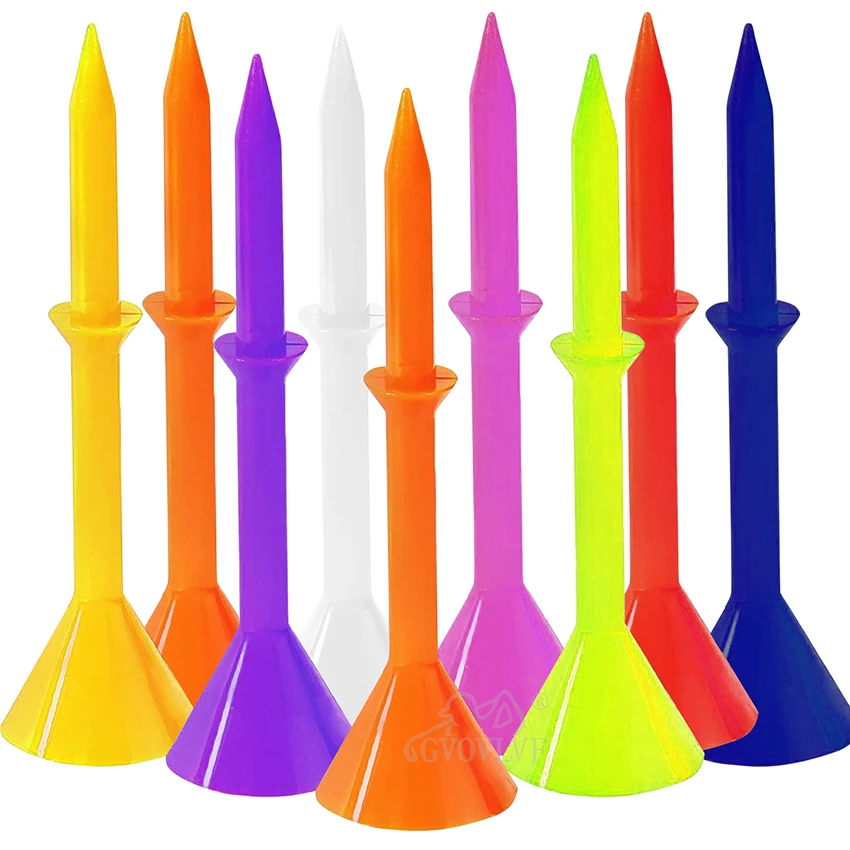 30pcs One Pack Golf Tees Plastic Long 80mm Cup Tees Golf Plastic Tees Step Down Upgrade for Men Women Kids Random Color Mixing