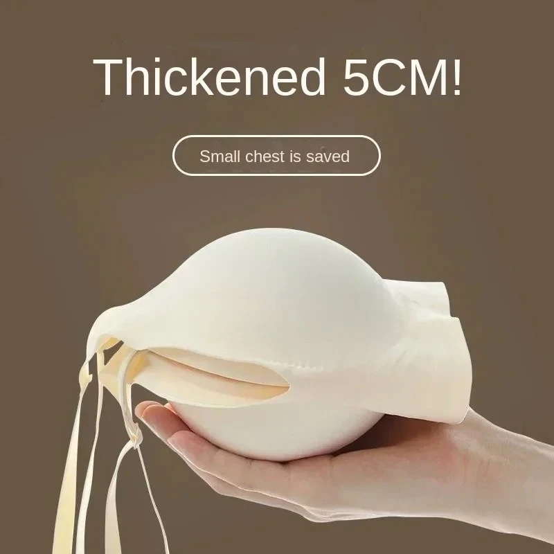 Flat Chest Solution Bra for Women Thickened Push Up Cups No Steel Ring Seamless Invisible Lift Small Chest Enhancement B C Cup